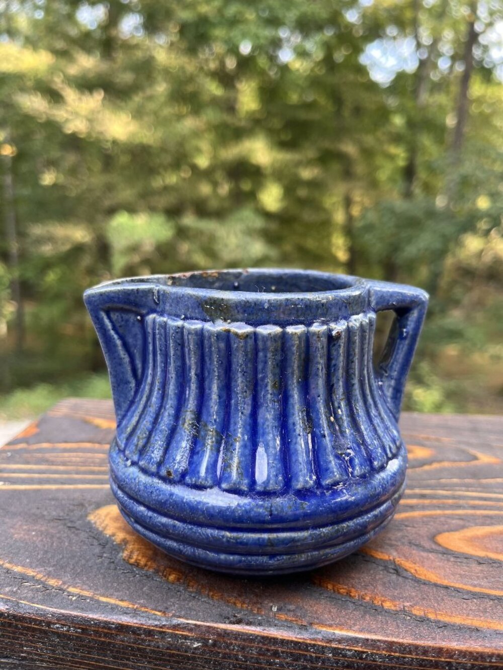 Brush McCoy Dark Blue Kolorkraft Art Pottery Cream Pitcher 379